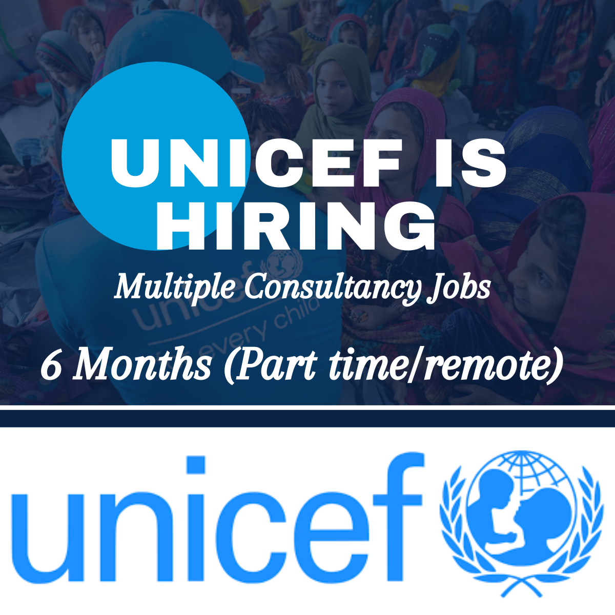 UNICEF Multiple Consultancy Job Vacancies: 6 Months (Part time/remote)