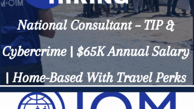 IOM Hiring: National Consultant – TIP & Cybercrime | $65K Annual Salary | Home-Based With Travel Perks